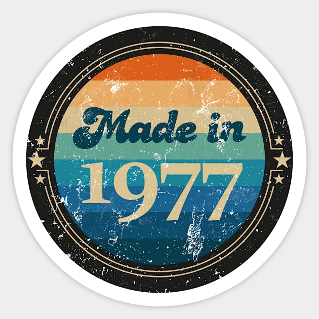 Retro Vintage Made In 1977 Sticker by Jennifer